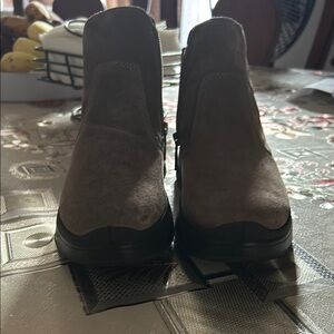 Brown Chunky Sole Ankle Boots